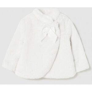 Mayoral Elegant Ivory Faux Fur Cape